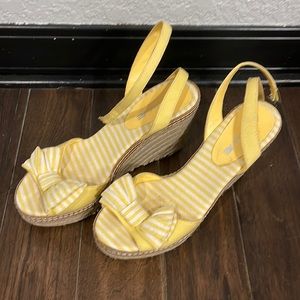 Women’s yellow wedge sandals